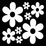 Ilus lilleline kleebis autovin&uuml;&uuml;lkleebise veekindlal kaunistusautokleebistel 16x16cm valge