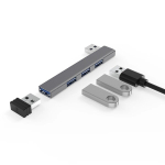 4-&uuml;hes USB C-jaotur, C-t&uuml;&uuml;pi 4-pordiline mitme USB-jaoturi adapter, c-t&uuml;&uuml;pi jaotur, USB2.0+3.0 dokkimisjaama OTG-funktsioon, Macbook Pro arvutitarvikute jaoks usb