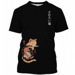 Animal Cat Print Meeste T-s&auml;rk Harajuku Armas lahtised l&uuml;hikeste varrukatega topid Mood Lihtsad T-s&auml;rgid Suured meeste naiste naiste unisex r&otilde;ivad 6XL