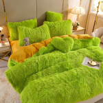 Mink samet neljaosaline komplekt Printsessi stiilis paksendatud k&uuml;&uuml;liku pl&uuml;&uuml;sist neljaosaline komplekt S&uuml;gisene ja talvine kolmeosaline komplekt 1.8m bed sheet model-4PCS