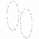 Naiste Faux Pearl Beaded Charm Big Hoop K&otilde;rvar&otilde;ngad Statement Ehted Kingitus kuldne