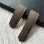 20 mm naturaalne kummist silikoonist kellarihm Pandlaga kellarihm rollirihma jaoks Daytona Submariner DEEPSEA GMT SEAMARSTER OYSTERFLEX brown 20mm no clasp&no logo