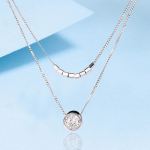 D v&auml;rvi vvs1 6,5 mm S925 Sterling Silver Bubble Moissanite kaelakee naistele Kahekihiline lihtne ripats ehe j&otilde;ulukink GRA