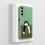 Telefoni&uuml;mbris Samsung Galaxy A15 A 15 4G 5G kate, luksuslik moodne disain matt must ruudukujuline kvaliteetne pehme vedel silikoonkest Samsungi kaitseraua jaoks Samsung A15