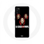 Samsung Galaxy A41 &uuml;mbris La casa de papel Mask ja logo