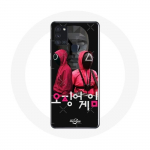 Samsung Galaxy A21S &uuml;mbris Squid Game Plakat maskeerib s&otilde;durite Korea logo