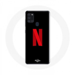Samsung Galaxy A21S &uuml;mbris Netflixi logoga punane must taust
