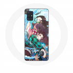 Coque pour Samsung Galaxy A51 5G Tanjiro et Nezuko Demon Slayer Kimetsu no Yaiba Anime
