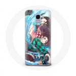 &Uuml;mbris Samsung Galaxy J6 2018 Tanjiro ja Nezuko Demon Slayer Kimetsu no Yaiba Anime jaoks