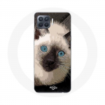 Kohver Oppo A93 mustvalgele siniste silmadega siiami kassile