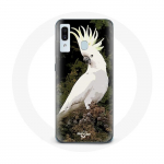 Coque pour Samsung Galaxy A20e Cacatoes Perroquets Blanc sur l'arbre