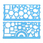 2 tk selge geomeetriline joonistusjoonlaud, multifunktsionaalne t&auml;pne ja h&otilde;lpsasti kasutatav geomeetriline kolmnurga joonlaud, sirge sinine