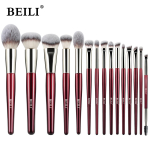 BEILI Meigipintslid 15tk Professionaalsed Premium s&uuml;nteetilised kitsekarvad Kabuki Foundation Blending Face Powder P&otilde;sepuna peitepulgad Hoidjaga Lauv&auml;rvid 15pcs
