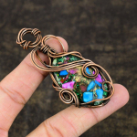 Natural Spiny Oyster Gemstone Handmade Copper Wire Wrap Pendant 2.99 i7j55