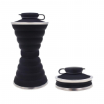 Outdoor Travel Silicone Cup Kokkupandav Pehme Veepudel Kaasaskantav Veepudel Sport Joomine M&auml;gironimine Suure mahutavusega veekott. 500ml roosa