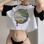 Anime Totoro Studio Ghibli Harajuku T-s&auml;rk naiste mood k&auml;rbitud Ullzang Miyazaki Hayao T-s&auml;rk Naljakas multikas T-s&auml;rk Anime Crop Top S