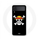 Coque Samsung Galaxy Z Flip3 Drapeau One Piece Pirate Rap et Chapeau de Paille