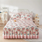 100% puuvillane voodi seelik lilleline volangidega pits voodi seelik Princess libisemisvastane madratsi kate Kodu voodi kate seelik kaitsev voodikate 1pc Skirt 120x200cm