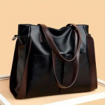 Naiste suure mahutavusega PU-nahast kandekotid Juhuslik suur Crossbody kott k&auml;ekott 33x14x30cm must