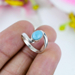 Natural Republic Larimar Gemstone 925 Tahke Sterling H&otilde;be Kingitus S&otilde;rmus S.6 a4Y21