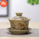 150 ml keraamiline Gaiwani j&auml;mekeraamika teekomplekt K&auml;sitsi valmistatud teekauss reisiteekass Kontorijoogid