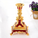 Geomeetrilise disainiga teevalguse votive k&uuml;&uuml;nlaalus, tsingisulamist teek&uuml;&uuml;nlahoidja vintage jaoks Gold Red