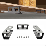 3 Pieces under Desk Laptop Mount Brackets Stand Set Notebook Holder Shelf, Metal Silicone Protection must