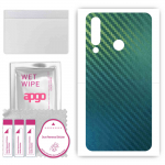 apgo Protective Skin Sticker for the back compatible with LG W30 Pro, Wrap Film, Foil, Vinyl - Pattern Carbon Chameleon CAKA1