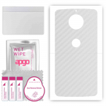 apgo Protective Skin Sticker for the back compatible with Motorola Moto G5S Plus, Wrap Film, Foil, Vinyl - Pattern Transparent Carbon