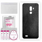 apgo Protective Skin Sticker for the back compatible with Oukitel Y1000 Pro, Wrap Film, Foil, Vinyl - Pattern Black Leather