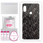 apgo Protective Skin Sticker for the back compatible with Xiaomi Redmi Note 5 AI Dual Camera, Wrap Film, Foil, Vinyl - Pattern Carbon Black Pixel