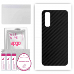 apgo Protective Skin Sticker for the back compatible with Realme Narzo 30, Wrap Film, Foil, Vinyl - Pattern Carbon Black