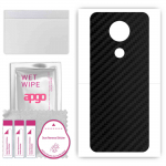 apgo Protective Skin Sticker for the back compatible with Nokia C5 Endi, Wrap Film, Foil, Vinyl - Pattern Carbon Black