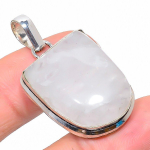 Natural Rainbow Moonstone Gemstone 925 Sterling Silver Pendant 1.62 u4j44
