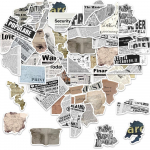 52 tk Vintage ajalehe PVC kleebis Esteetiline laste Korea kirjatarbed koolitarbed Scrapbooking DIY dekoratiivkleebis