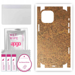 apgo Protective Skin Sticker for the back+sides compatible with Apple iPhone 13 mini, Full Wrap Film, Foil, Vinyl - Pattern Rusty Copper