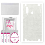 apgo Protective Skin Sticker for the back+sides compatible with Samsung Galaxy A8s, Full Wrap Film, Foil, Vinyl - Pattern White Fabric