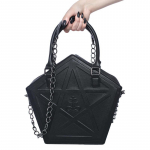 Pentagram Punk Darkness Gothic Star k&auml;ekott Naistele T&uuml;drukutele Must PU pehmest nahast ketiga &otilde;lakott Kvaliteetne 30*30*11CM