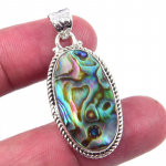 Looduslik abalone Shell v&auml;&auml;riskivi 925, tahke h&otilde;bedane kingi ripats 1,50 a6S12