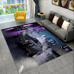 K&uuml;berpunk-sportauto maastikus&otilde;iduki multifilmiala vaip, vaip elutoa diivani uksemati kaunistamiseks, libisemiskindel p&otilde;randamatt 40x60cm(15x23in)