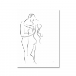 Prindi Paar Seinakunst L&otilde;uend Maali Joon Joonis Paar K&auml;si Armastus Suudlus Plakatid ja Prindid P&otilde;hjamaade pildid Elutoa sisustus 21x30cm No Framed