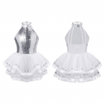 Lapsed T&uuml;drukud Litrid P&auml;itsed Ballettants Tutu Kleit V&otilde;imlemine Moodne Ladina Jazz Tantsukost&uuml;&uuml;m 15-16 Years valge