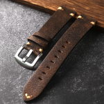 Kellarihm Kvaliteetne pragunenud ehtsast nahast rihm, 20 22 mm pruun pehme meeste k&auml;ev&otilde;ru, vana vintage stiil, k&otilde;rgekvaliteediline krakitud Getalia nahk 22mm