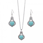 Retrosinine t&uuml;rkiissinine k&otilde;rvar&otilde;ngaste komplekt Bohemian Droplet Earrings kaelakee Earrings Necklace Set D