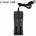 18650 akulaadija, 1/2 pesa, kaks pesa 18650 laadimiseks, 4,2 V laetav liitiumaku laadija 2 Slots USB