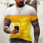 Moodsad ja Huvitavad &Otilde;llepildid Meeste T-s&auml;rkidele Trend Digitaaltr&uuml;kk Vabaaja &Uuml;mara Kaelusega L&uuml;hikeste Varrukatega Topid S