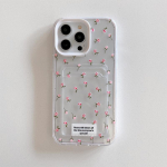 V&auml;rvikas Korea luksuslik kollane kirsikaart kott, rihmaga keti&uuml;mbris iPhone 15 14 13 12 Pro Max tagakaas t&uuml;drukule kingituseks iPhone 6 /6s