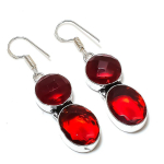 Mozambique Garnet Gemstone Handmade 925 Sterling Silver Gift Earring 2.01 y8a70