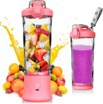 Kaasaskantav blender smuutide ja kokteilide jaoks, USB-ga laetav, mini puuviljamahlapress-mikser 600 ml