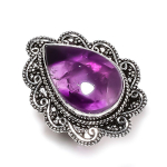 Sage Amethyst Gemstone Handmade 925 Sterling Silver Jewelry Ring Size 6.5 h5f18